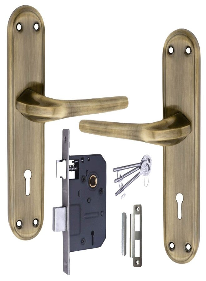 Atom Mortise Door Lock for Home Handle Set - Heavy Duty Brass Antique Finish | 6 Lever Double Stage Lockset with 3 Keys | Ideal for Main Doors, Bedrooms, Living Rooms | House, Hotel, Office (ORBITKY) - Image 3